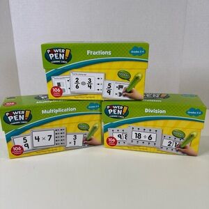 Power Pen Learning Cards Fractions, Multiplication & Division Grades 2-5 NEW